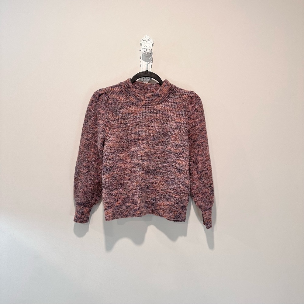 Madewell Space-Dyed Eaton Puff-Sleeve Pullover Sweater